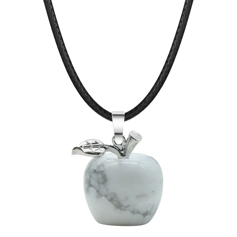 Thumbnail: Natural Stone Apple Pendant Necklace