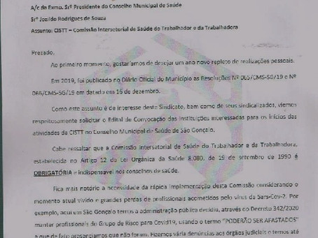 Sindspef pede convocação de entidades para compor a CISTT