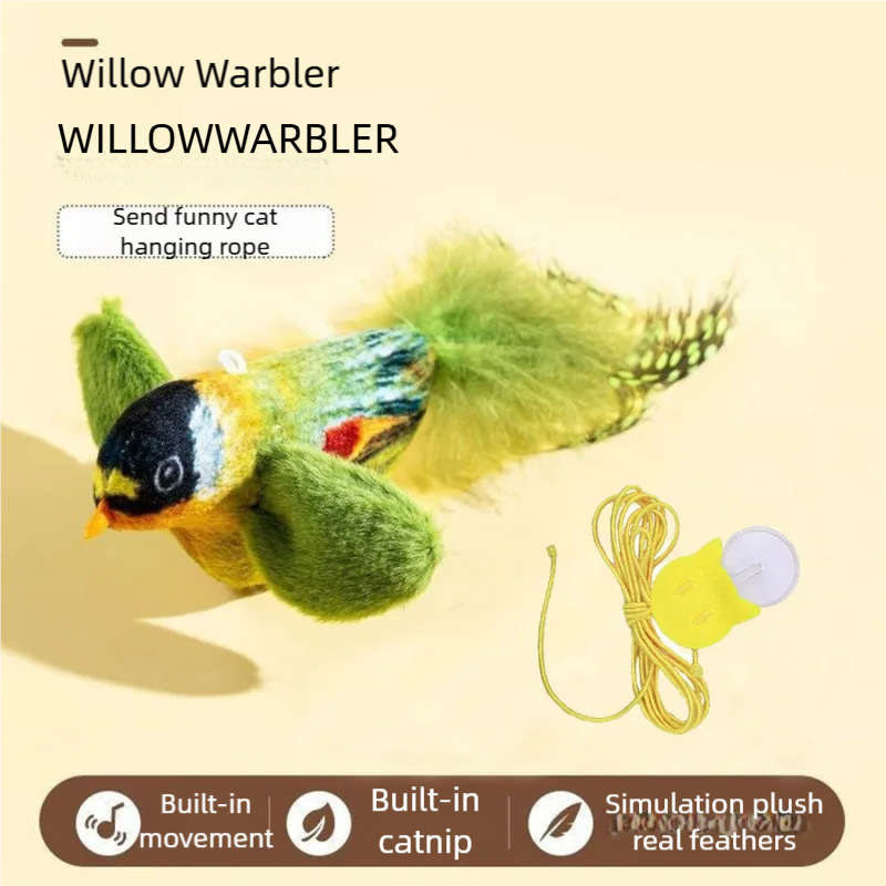 Thumbnail: Interactive Cat Toy Electric Simulation Bird With Chirping Sound Flapping Wings 