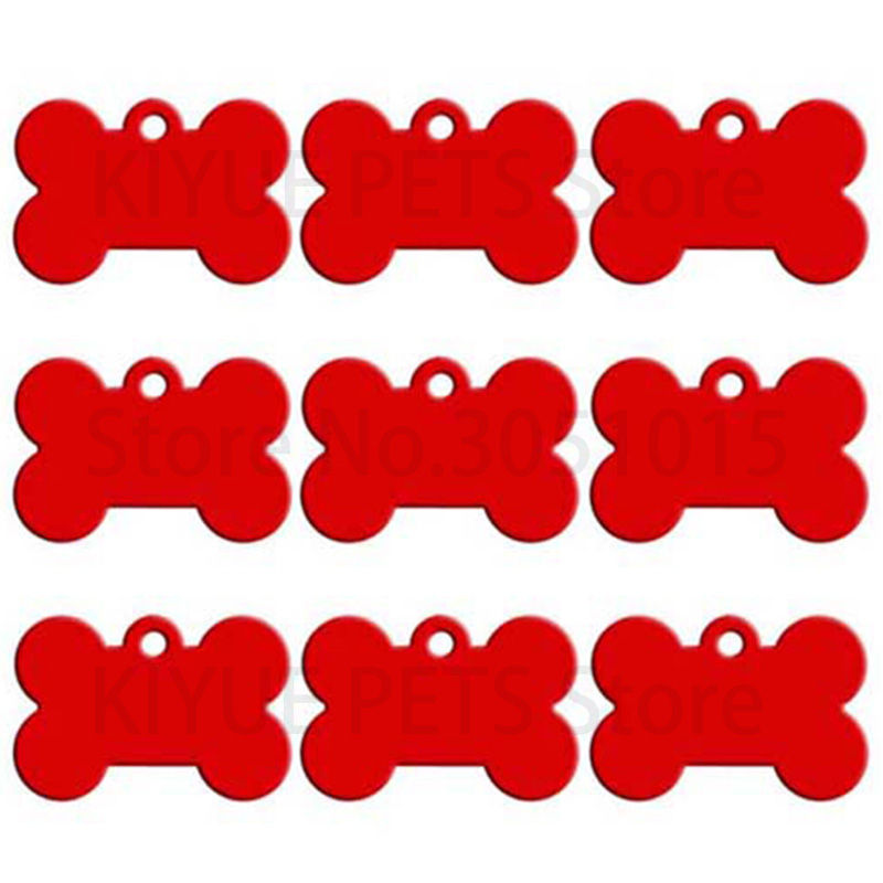 Thumbnail: Wholesale 100Pcs Bone Dog ID Tag Engraving Pet Dog ID Tags Collars Bone Name Num