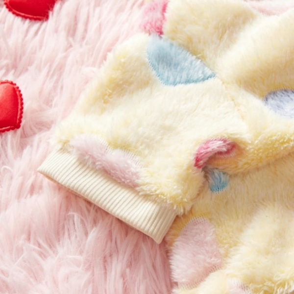 Thumbnail: Cute Heart Print Flannel Dog Vest Soft Puppy Coat Yorkshire Pet Costume Small Me