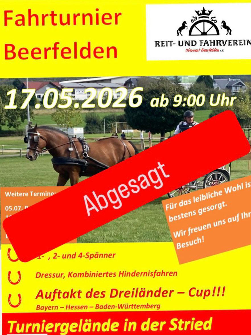 Fahrturnier Beerfelden ABGESAGT