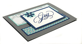 Joy christmas grey blue handmade card li