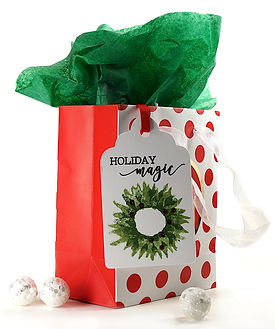 holiday magic wreath christmas gift tag