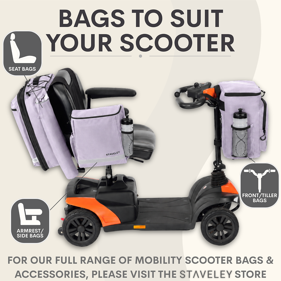 Thumbnail: Staveley Mobility Scooter Side Bag – Armrest Storage Bag with Drinks Holders