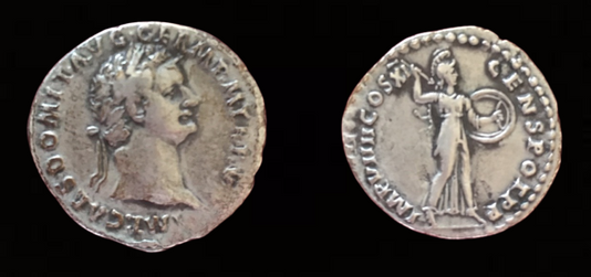 Domitian AR Denarius 85 CE (5th Issue)