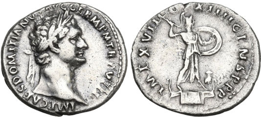 Domitian AR Denarius 88-89 CE                                        RIC 658