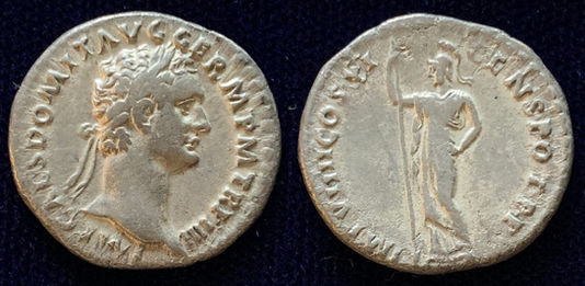Domitian AR Denarius 85 CE (Fourth Issue)                 RIC 338