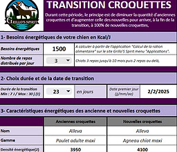 calcul transition croquettes