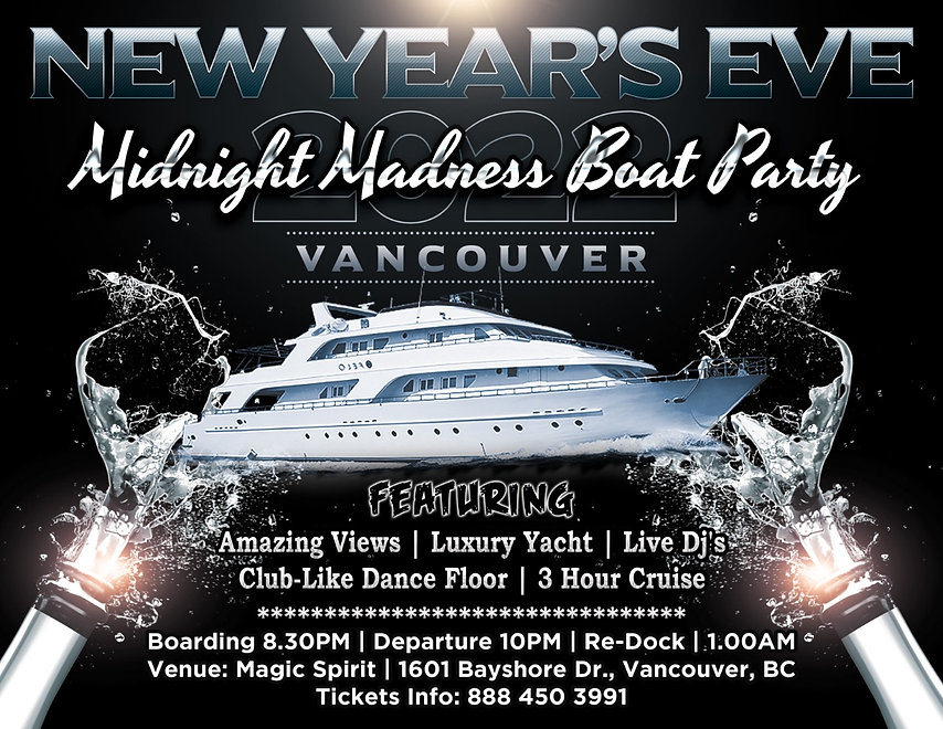 New Year’s Eve Midnight Madness Boat Party Vancouver 2022 Things to do Celebration party.j