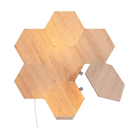 Nanoleaf Elements 木紋六角形智能燈板入門套裝 (7塊)
