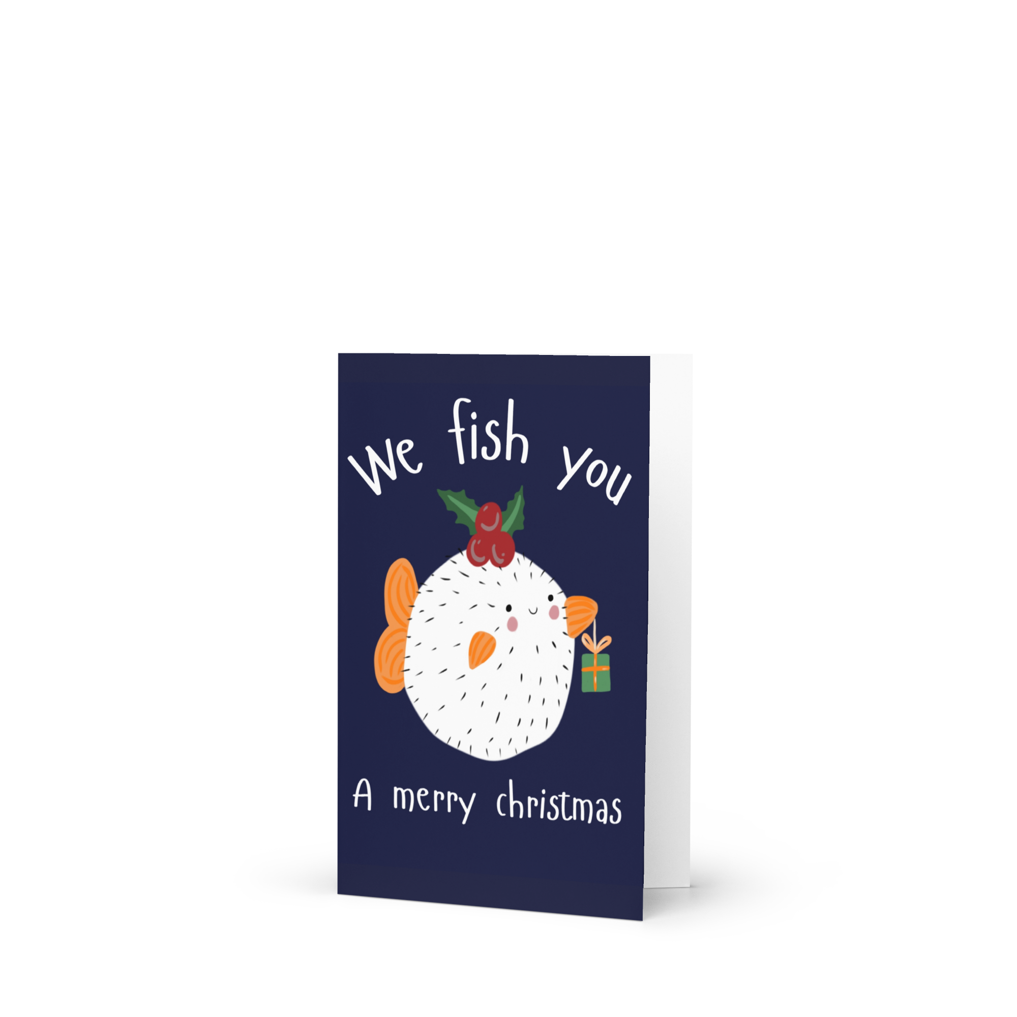 Greeting card 'we fish you a merry Christmas'