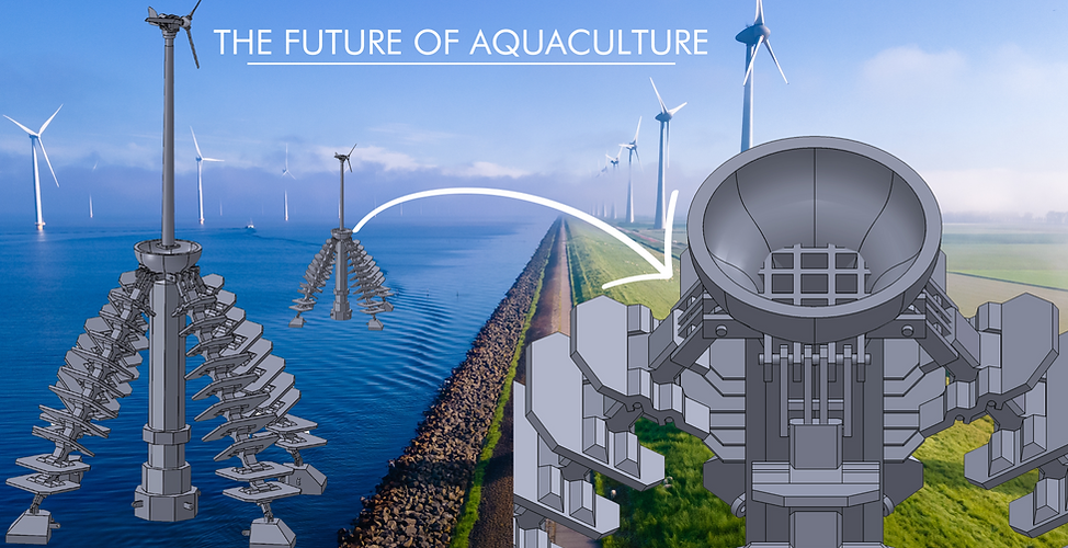 windfarm design land and sea intellireefs with aquaculture