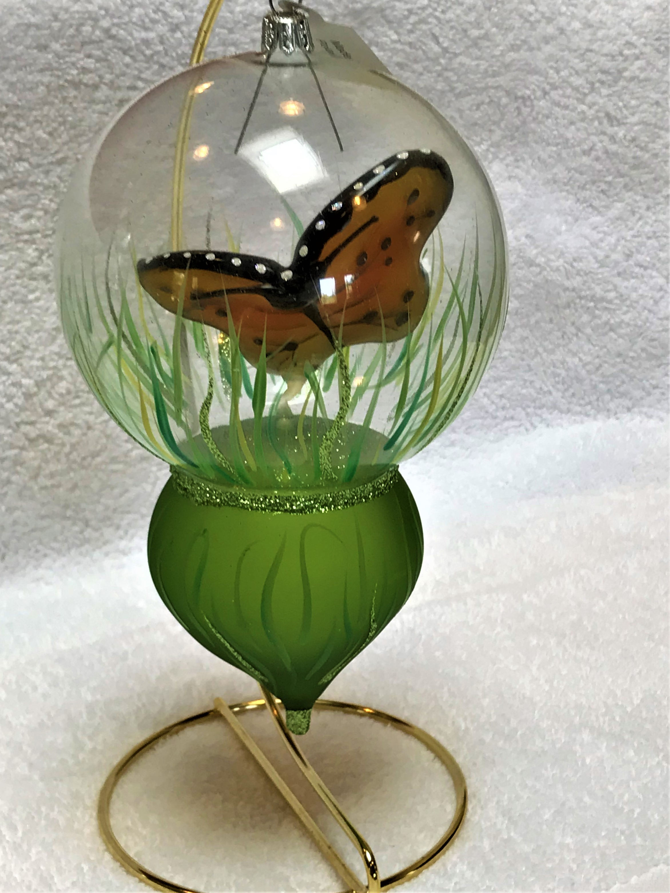 #BUT745 - Thomas Glenn "Brown & Black Butterfly" Dome Christmas Ornament