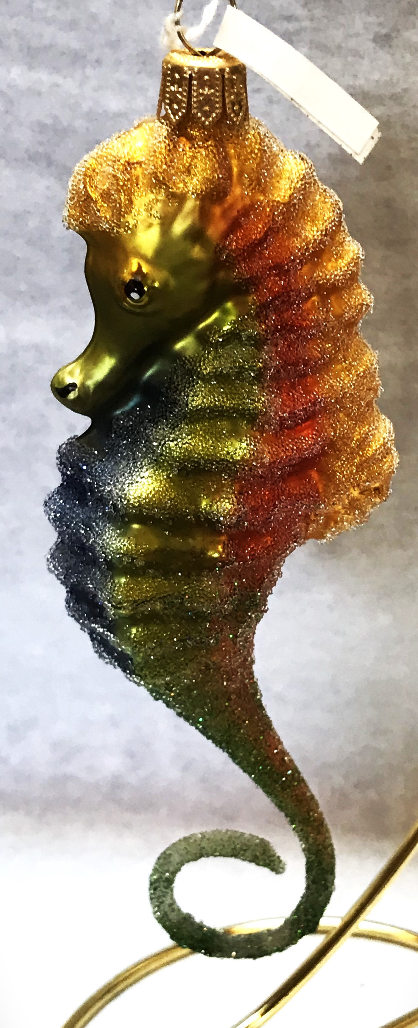 #FIS451 - Thomas Glenn "Multi Colored Seahorse" Molded Christmas Ornament