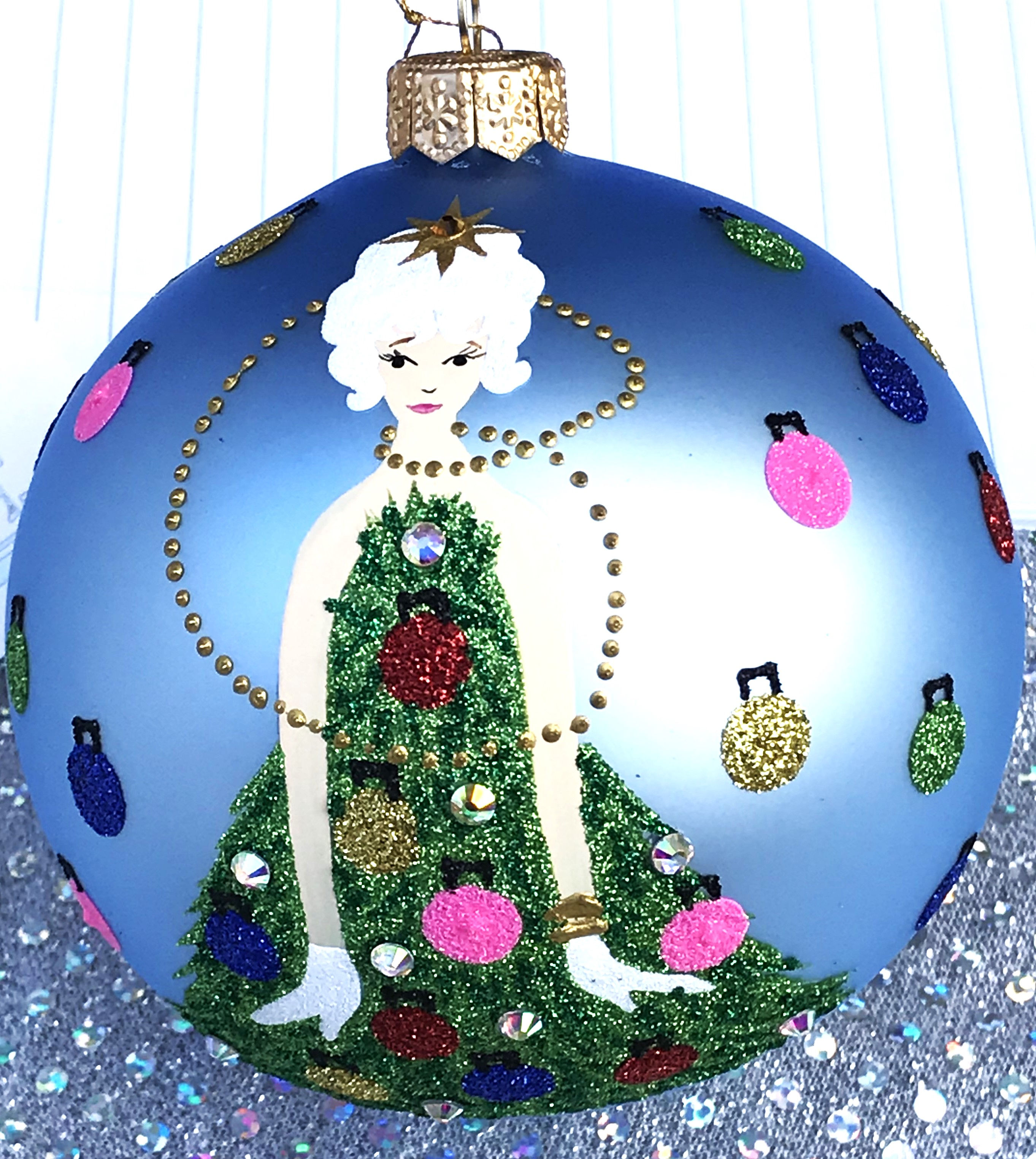 #2303 - Thomas Glenn "Naughty or Nice" Ball Christmas Ornament