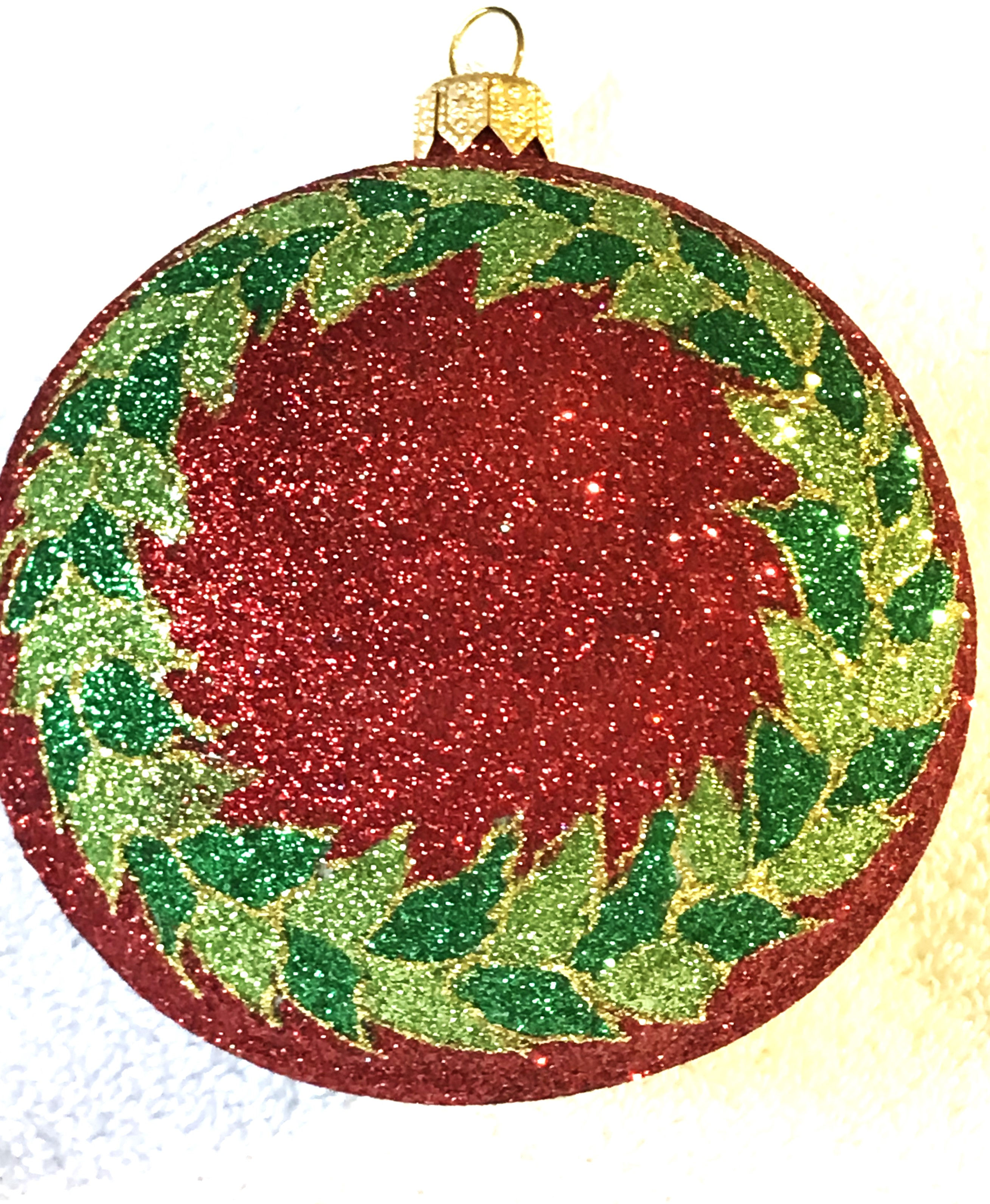 #2374 - Thomas Glenn "Holly Wreath" Ball Christmas Ornament