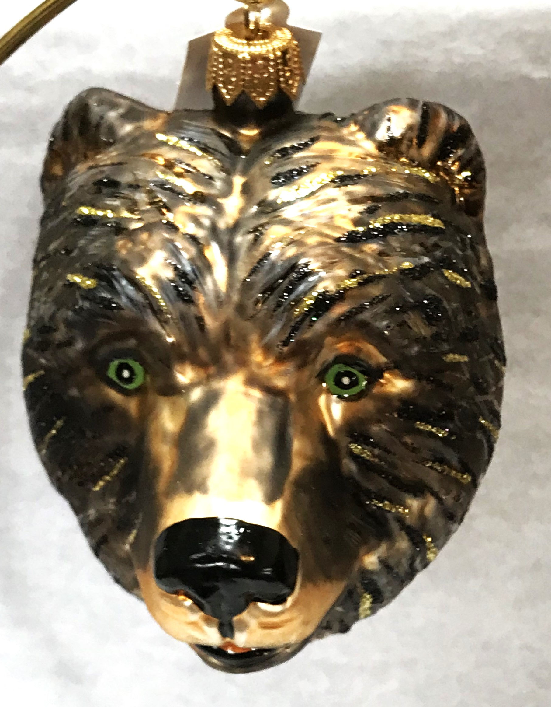 #ZOO884A - Thomas Glenn "Brown Bear" Molded Christmas Ornament