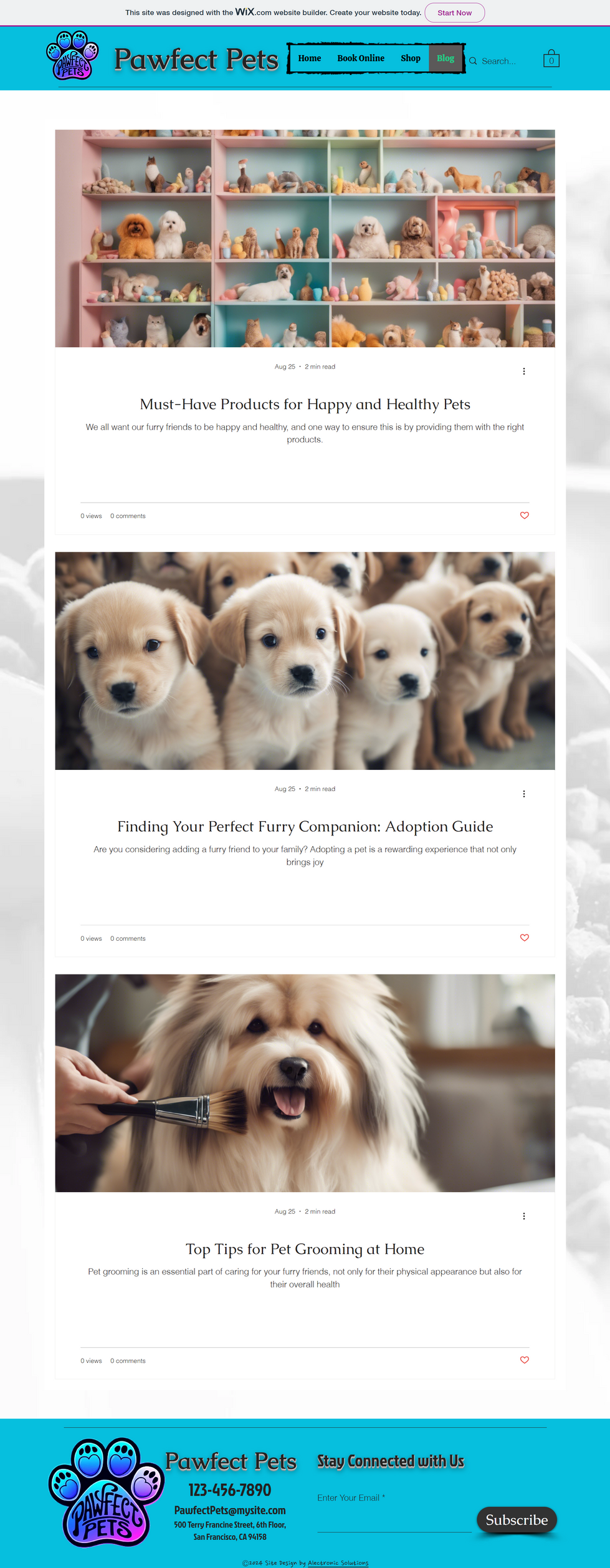 Pawfect Pets Blog Page