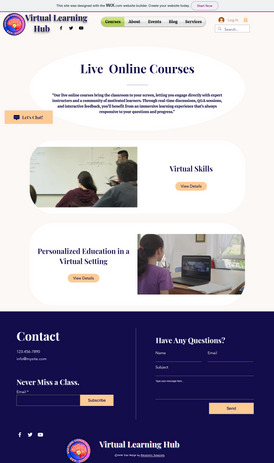 Virtual Learning Hub Courses Page