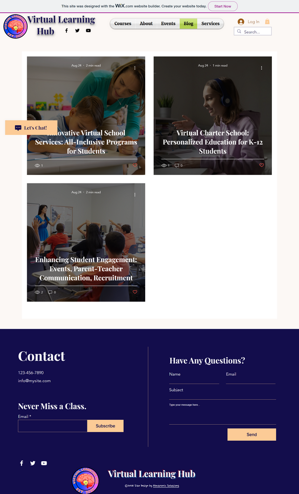 Virtual Learning Hub Blog Page