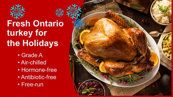 Fresh Turkeys from Ontario. Free-run.