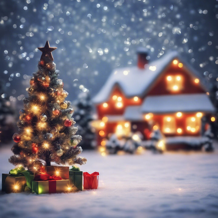 happy holidays Christmas scene with bright lights.jpg