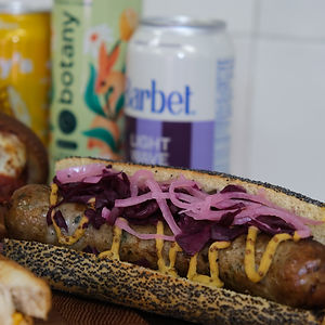 HOUSE-MADE SAUSAGE ON A BUN 