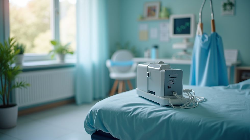 Close-up view of medical equipment used for home health care