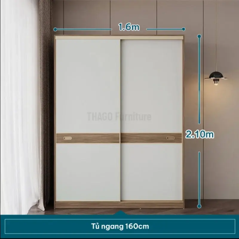 Tủ quần áo cánh lùa chất liệu MDF Thái Lan TD034