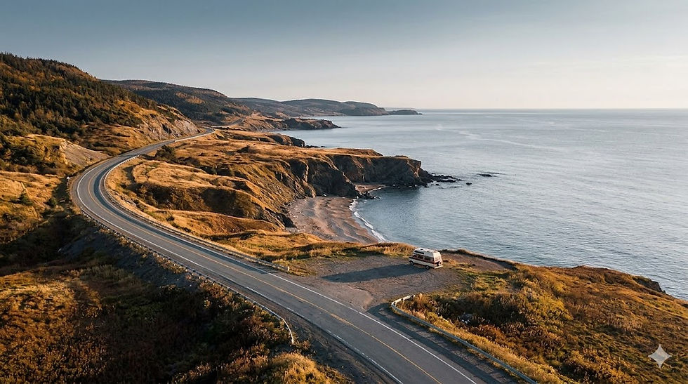 a beautiful roadw winding around a sea