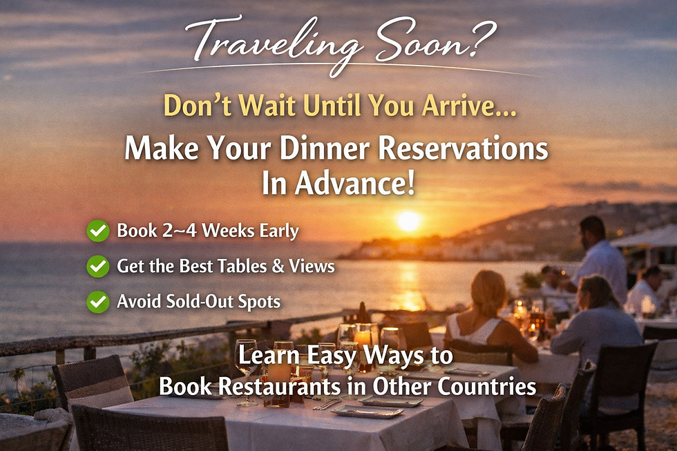 image of people dining by the sea and says learn easy ways to book restaurants in