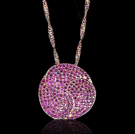 Thumbnail: "Fariah" - Ruby Cubic Zirconia Micro Pave Set