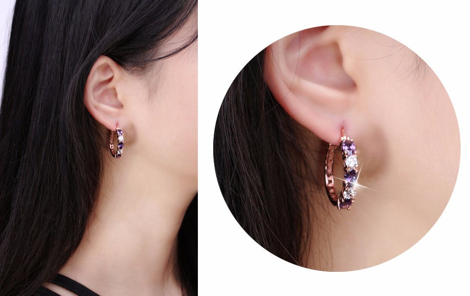 Thumbnail: "Lina" - Amethyst Cubic Zirconia Earrings