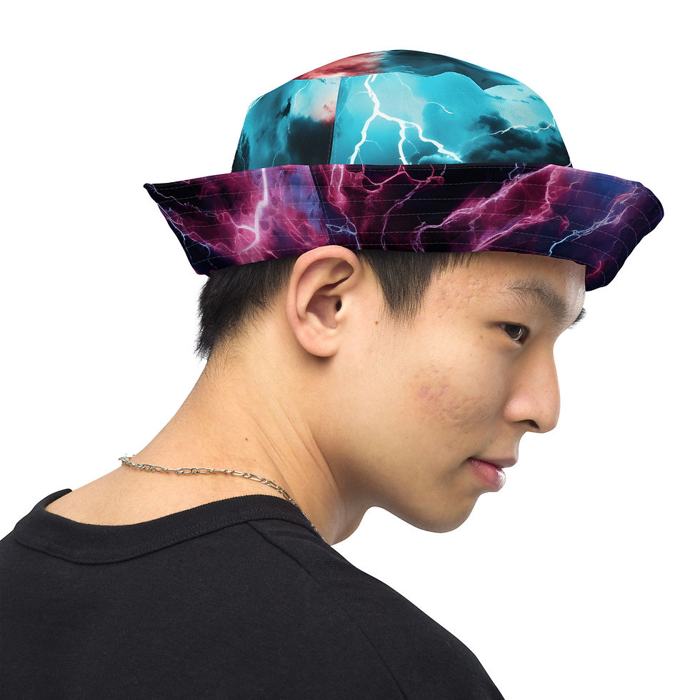 Thumbnail: Thunder storm //  Reversible bucket hat