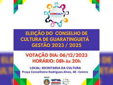GUARATINGUETÁ - ELEIÇÃO DO CONSELHO DE CULTURA SERÁ REALIZADO EM DEZEMBRO