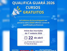 QUALIFICA GUARÁ ABRE INSCRIÇÕES PARA CURSOS GRATUITOS EM PARCERIA COM O SENAI