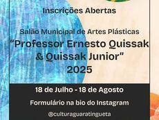 GUARATINGUETÁ - INSCRIÇÕES ABERTAS PARA O SALÃO MUNICIPAL DE ARTES PLÁSTICAS 2025