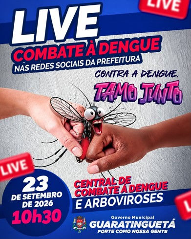 JUNTE-SE A NÓS NA QUARTA LIVE DA CENTRAL DE COMBATE À DENGUE E ARBOVIROSES! 🌟
