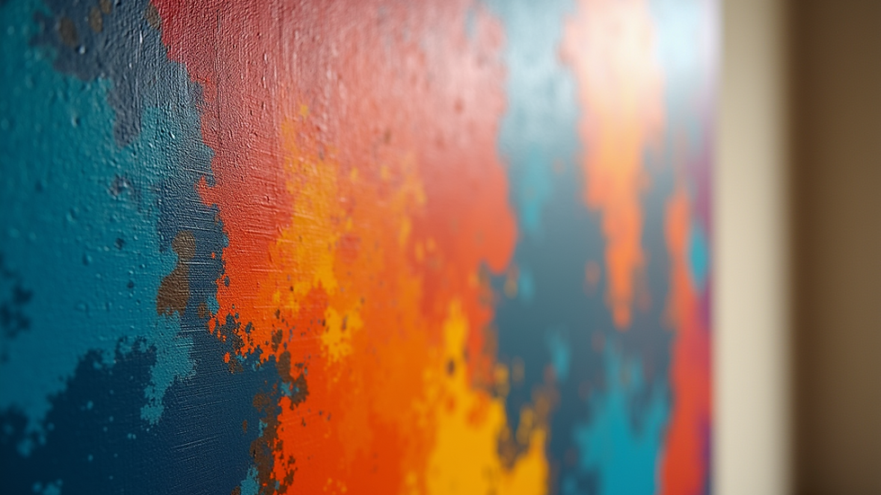 Close-up shot of a vibrant abstract painting