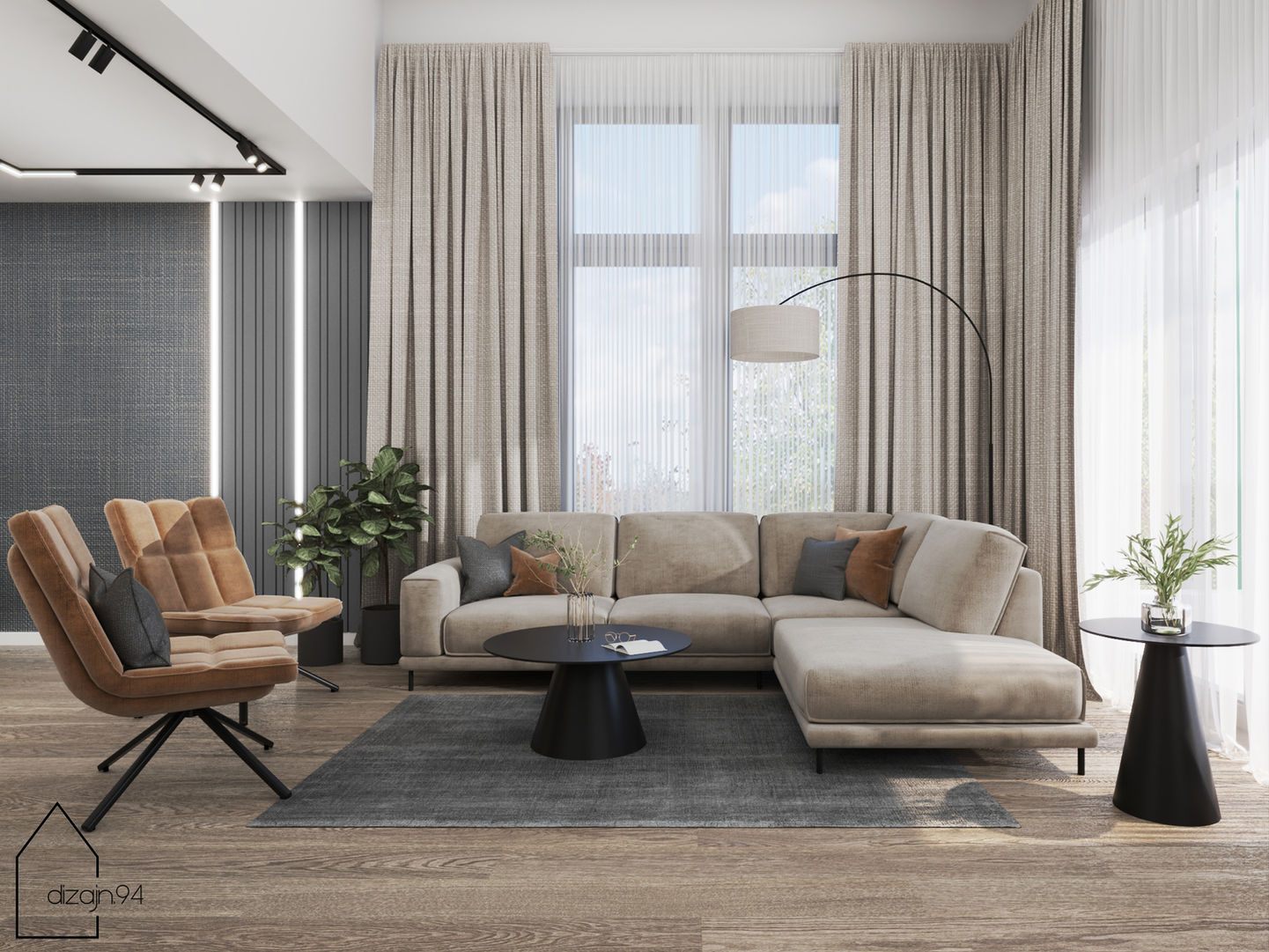 Jasna kuchnia w stylu skandynawskim z drewnianą podłogą