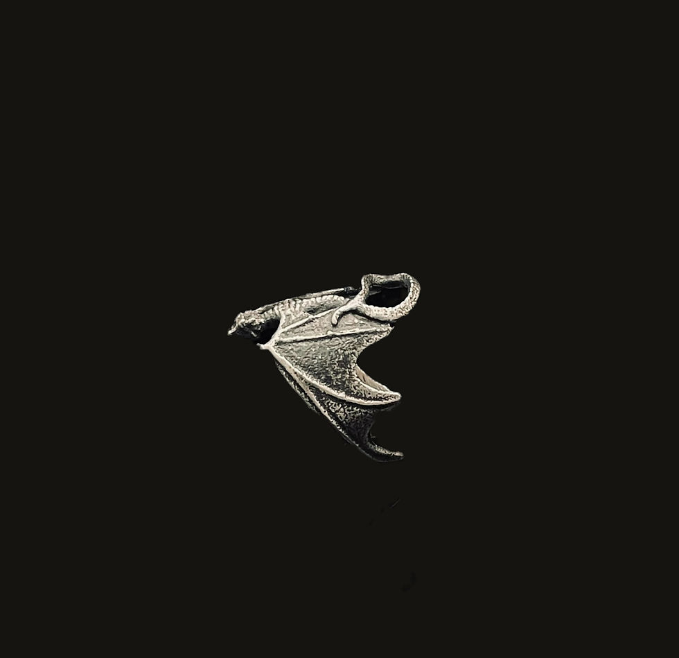 Thumbnail: Adjustable Silver Dragon Ring Side Angle View
