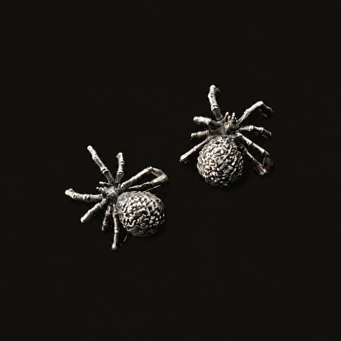 Sterling Silver Spider Earrings Main View