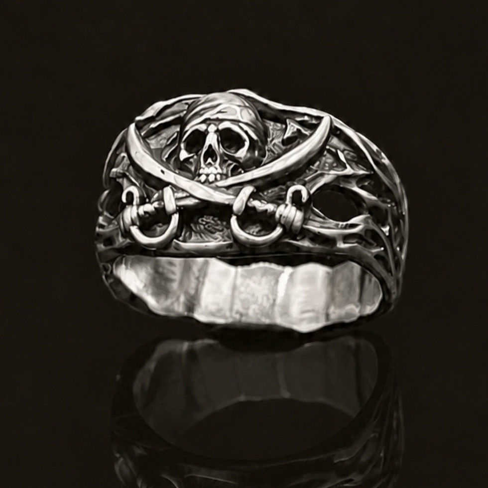 Sterling Silver Pirate Ring Front View