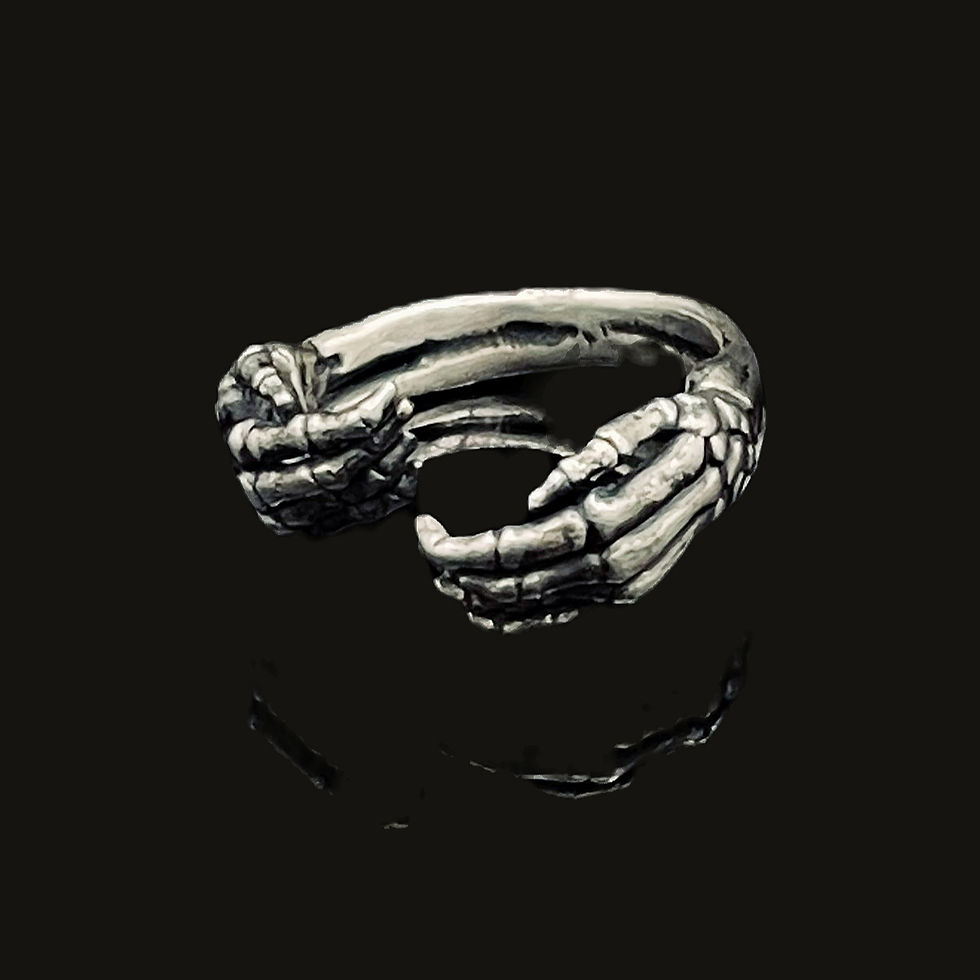 Sterling Silver Skeleton Hug Ring Main View