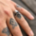 Sterling Silver Revenant Skull Ring worn by a man