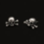 Sterling Silver Skull Stud Earrings Main View