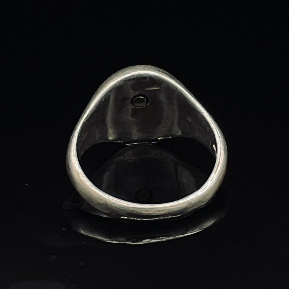 Thumbnail: Sterling Silver Skull Signet Ring Back View
