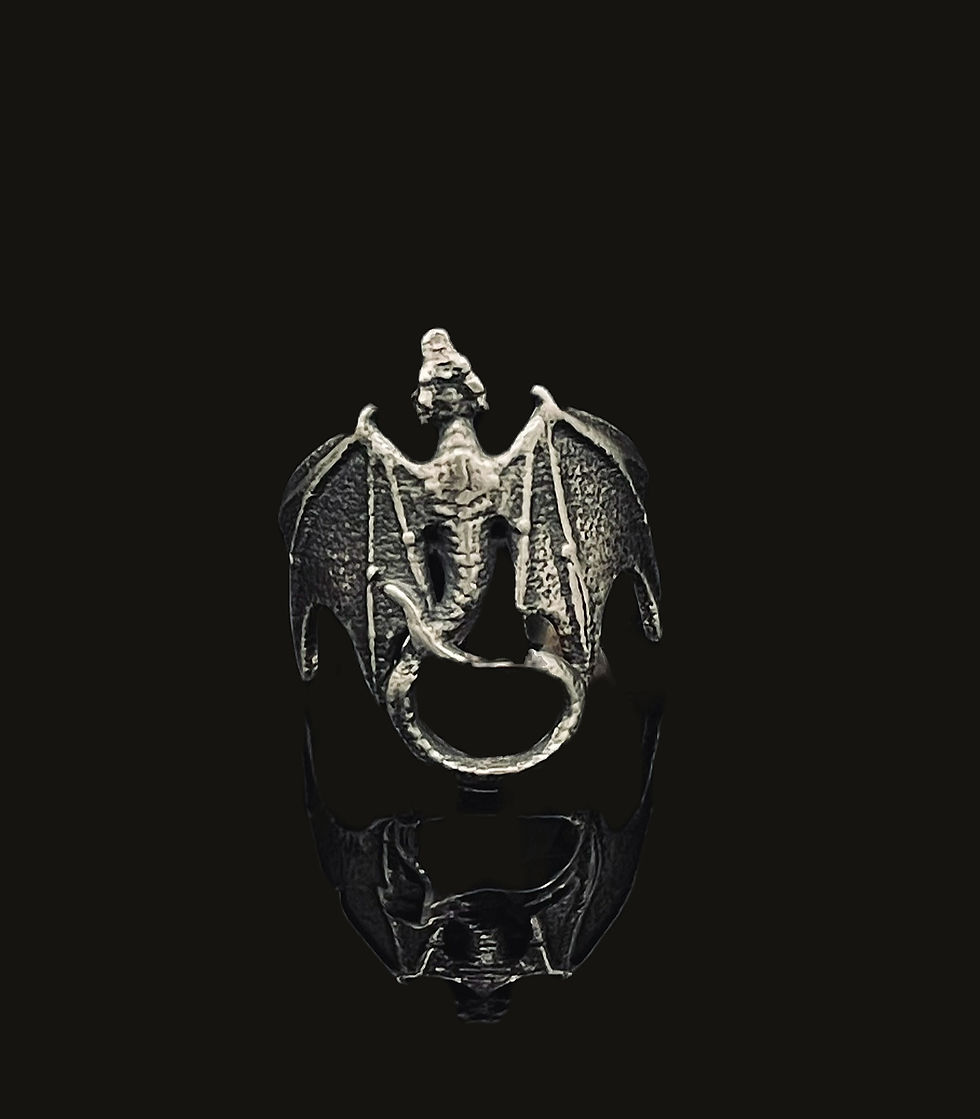Adjustable Silver Dragon Ring Main Image