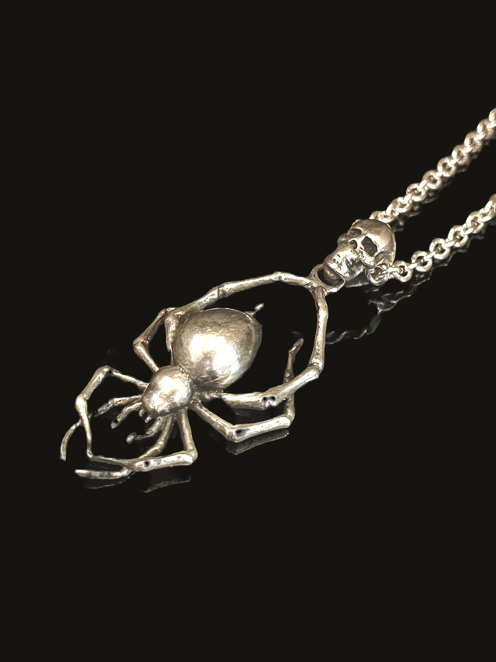 Silver Spider Pendant with Chain